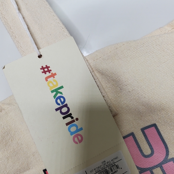 NWT BE YOU Rainbow Pride LGBTQ Tote Bag Reusable Canvas Gay Queer Positivity - Picture 2 of 5